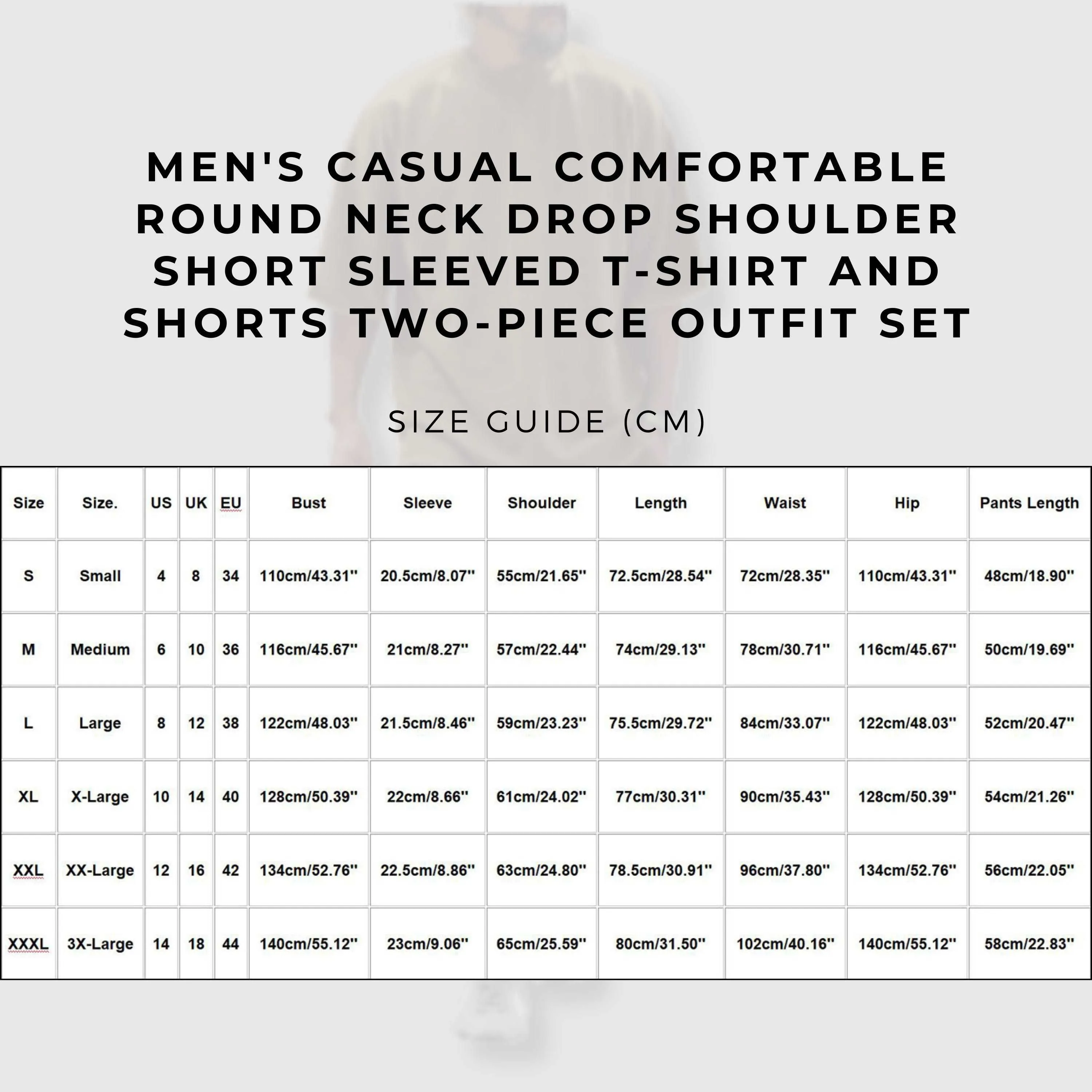 Men's Casual Comfortable Round Neck Drop Shoulder Short Sleeved T-shirt and Shorts Two-piece Outfit Set