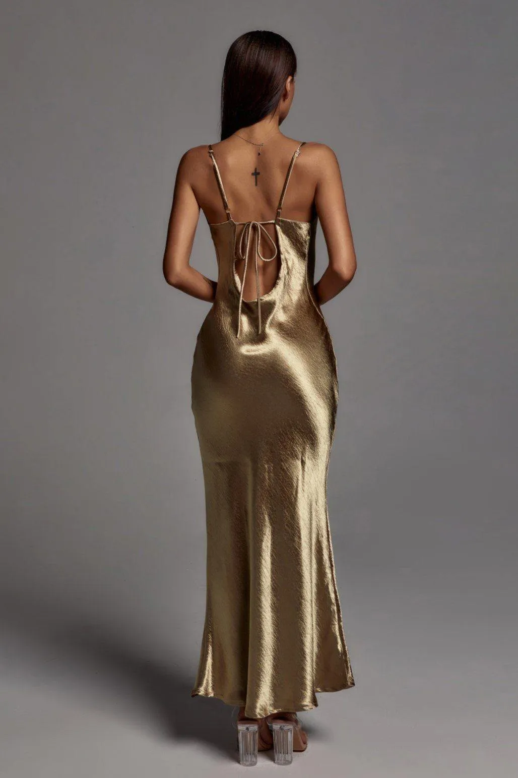 Metallic Gold Maxi Dress- Miss Molly brand