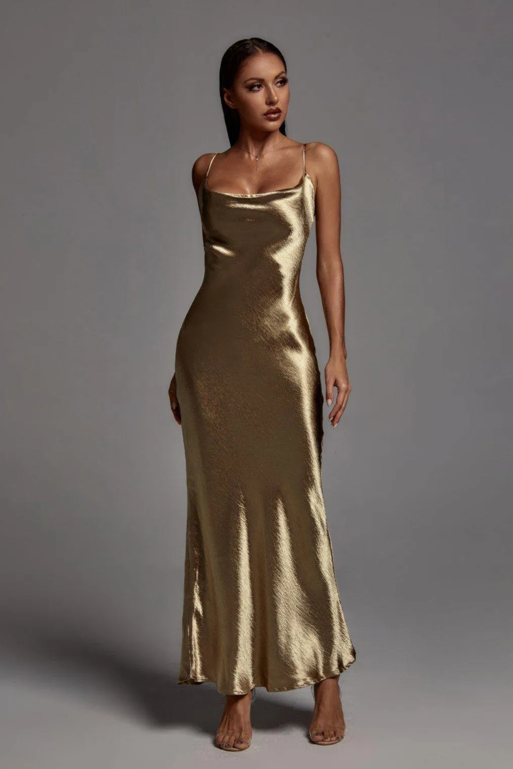 Metallic Gold Maxi Dress- Miss Molly brand