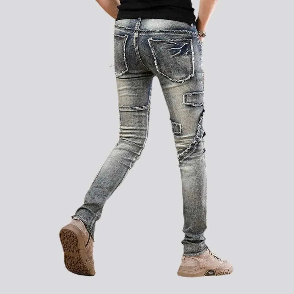 Mid-waist vintage riding jeans