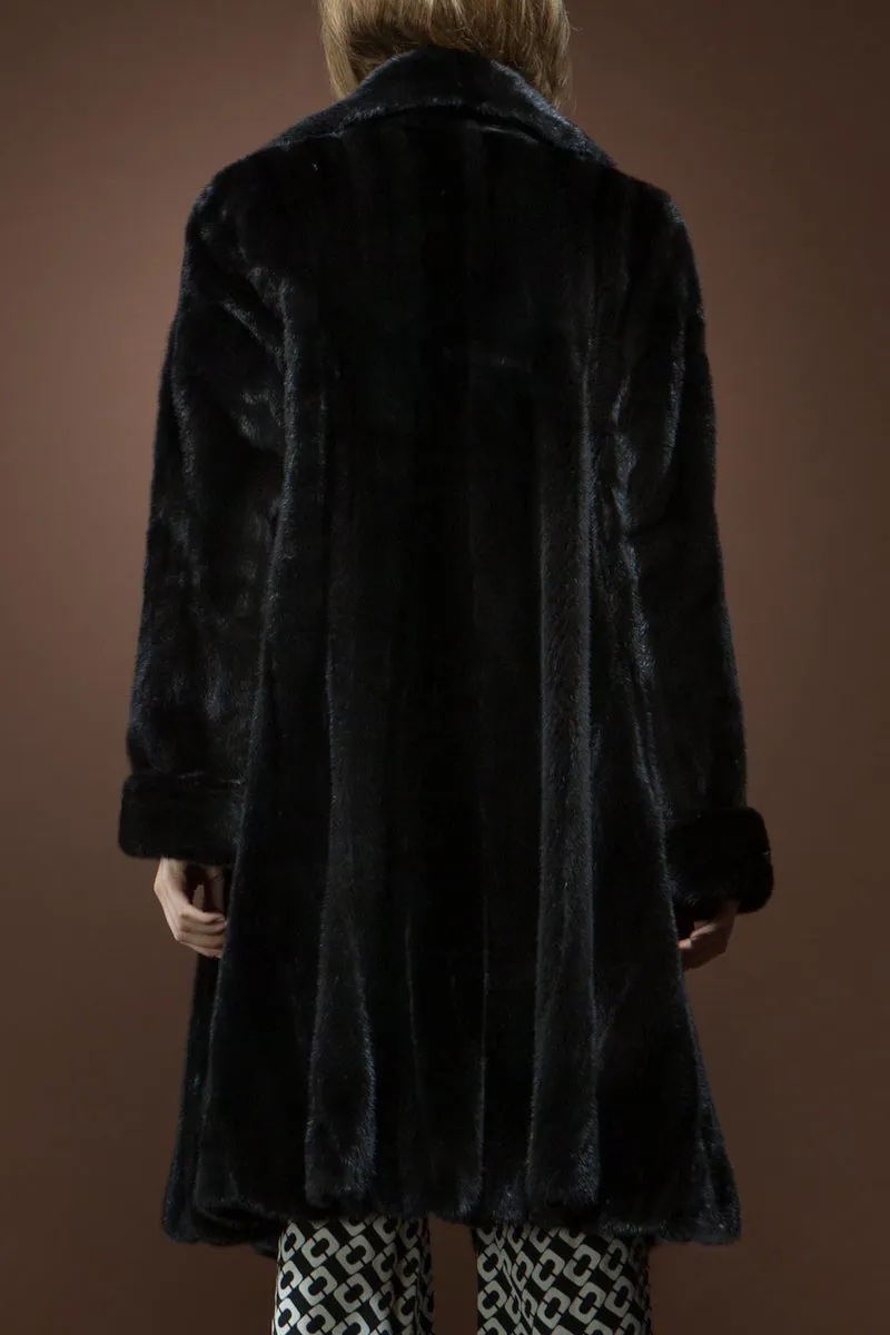 Mink Flounce Mid-Length Fur Coat