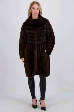 MINK SHORT COAT WITH SABLE