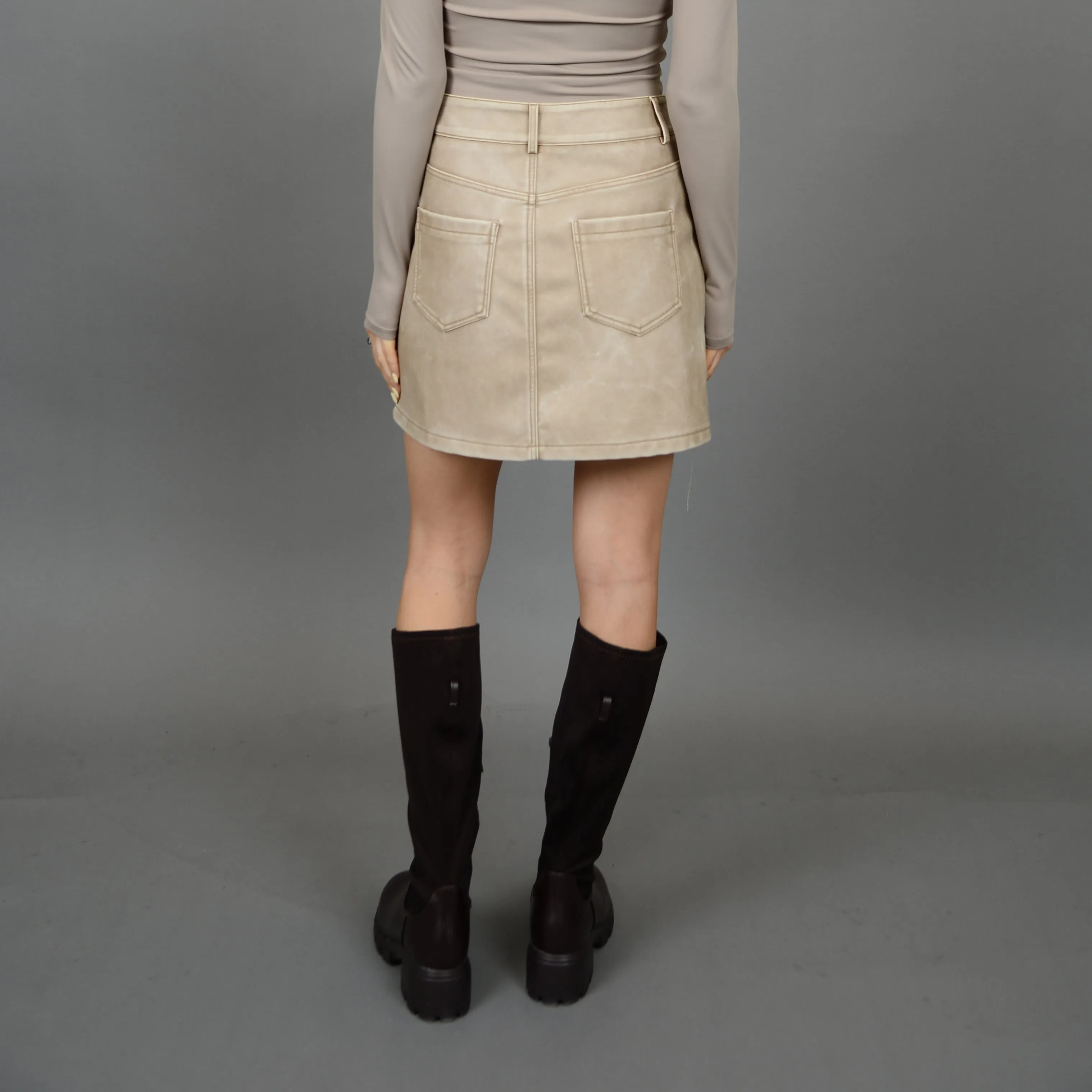 MISSY MINI SKIRT - STONE