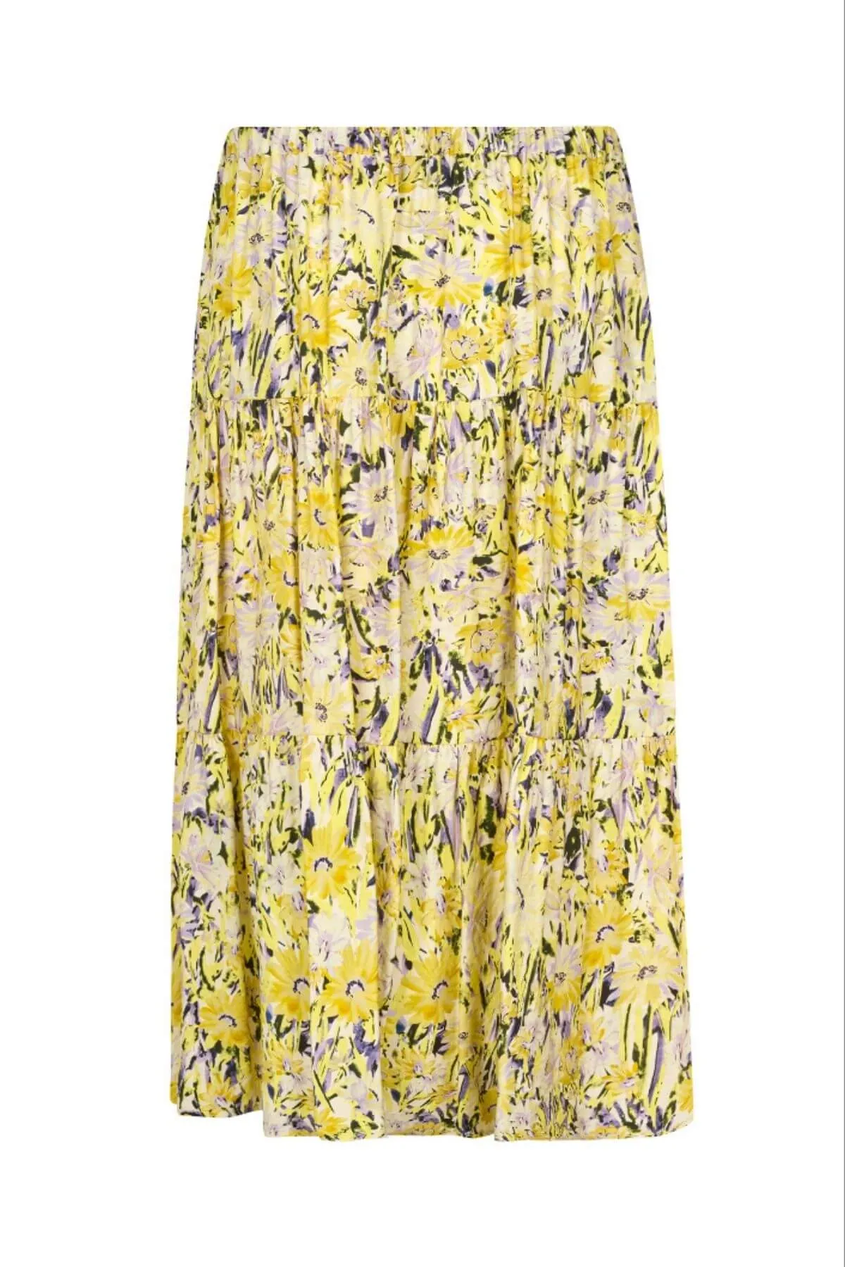 MORNING MIDI SKIRT YELLOW FLORAL