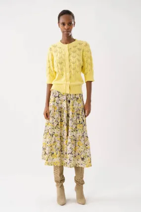 MORNING MIDI SKIRT YELLOW FLORAL