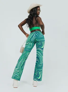 Motel Coban Trouser 70s Ripple Green