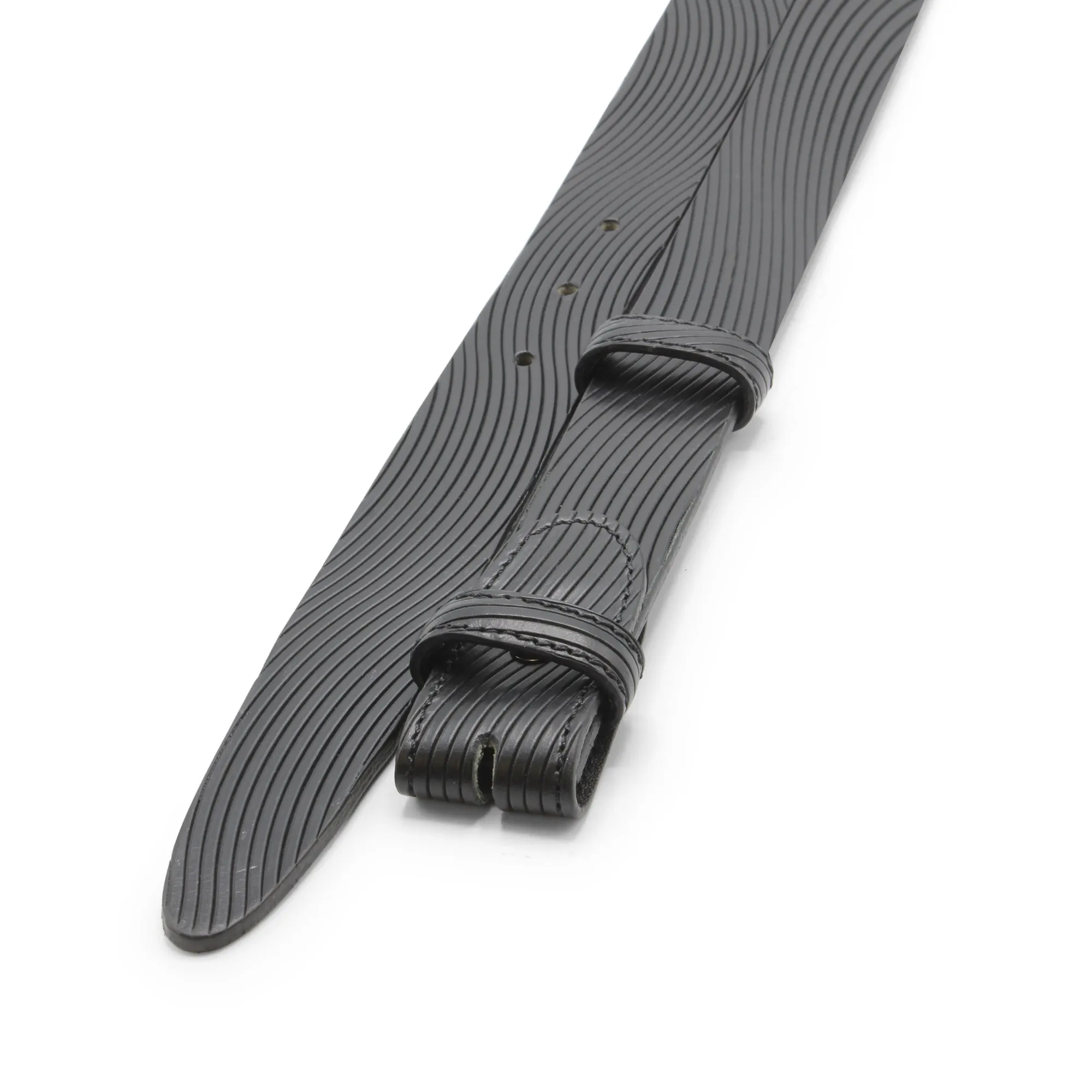 Narrow Wave Texture Supple Unlined Belt Strap