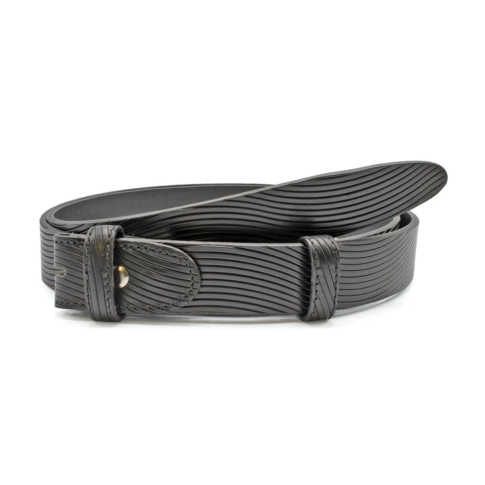 Narrow Wave Texture Supple Unlined Belt Strap