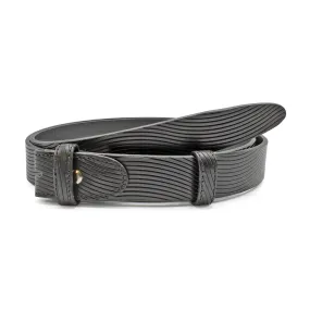 Narrow Wave Texture Supple Unlined Belt Strap