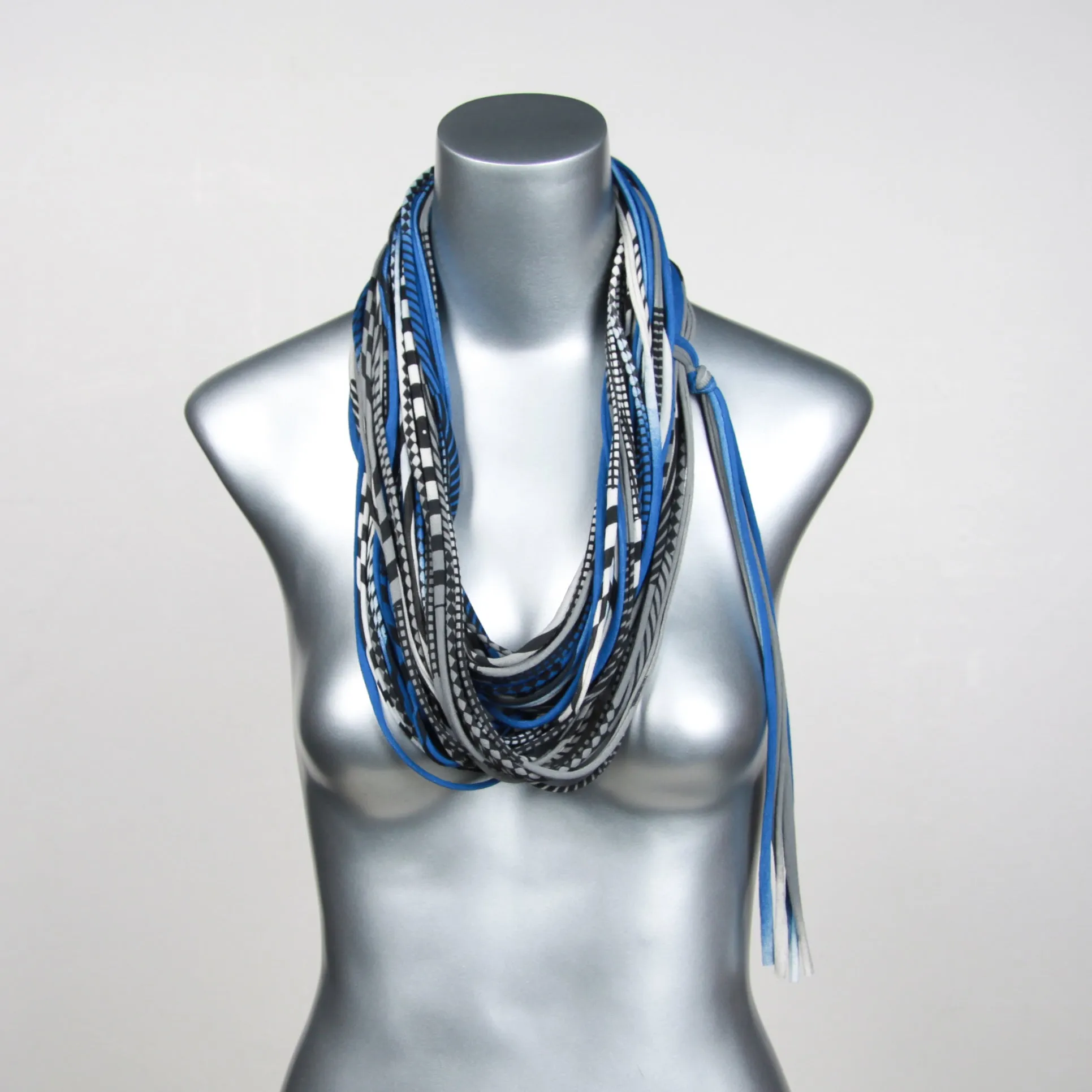 Necklush Infinity Scarf / Blue & Grey / Unisex