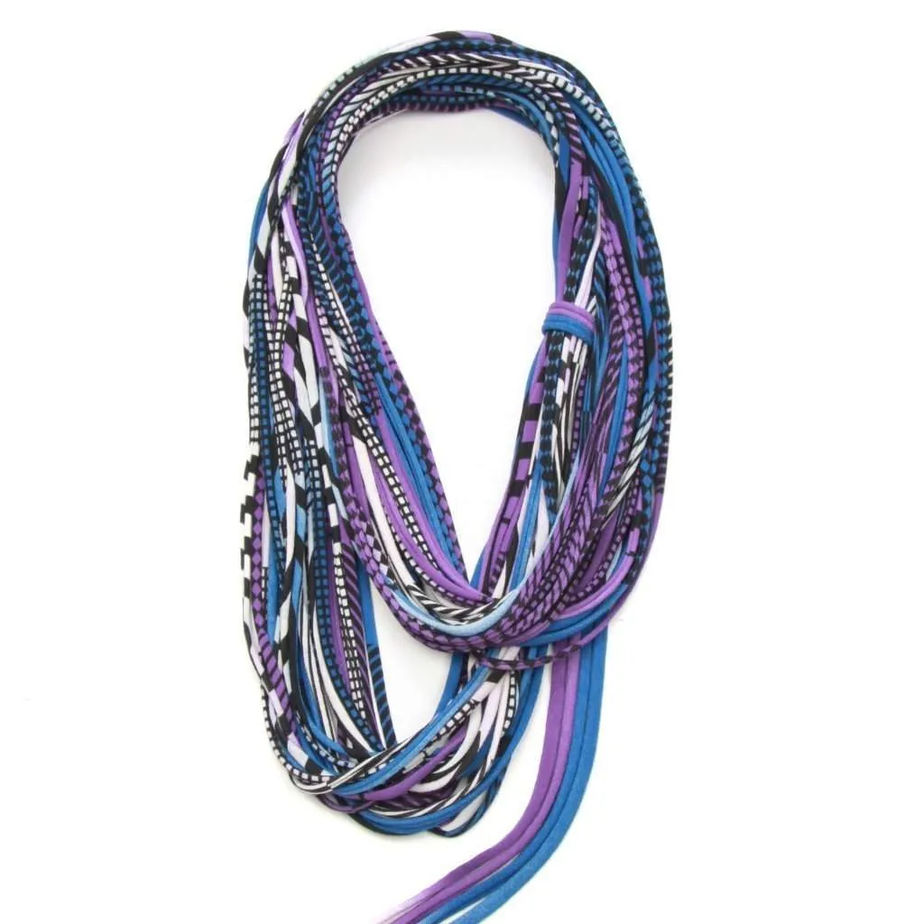 Necklush Infinity Scarf / Blue Purple & Black / Unisex