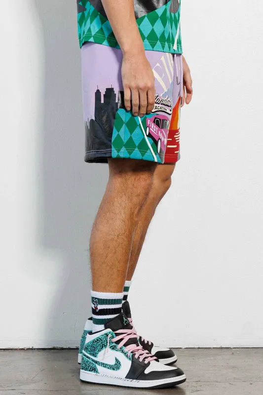 NEW FIRST ROW Mandatory Vacation Graphic Shorts