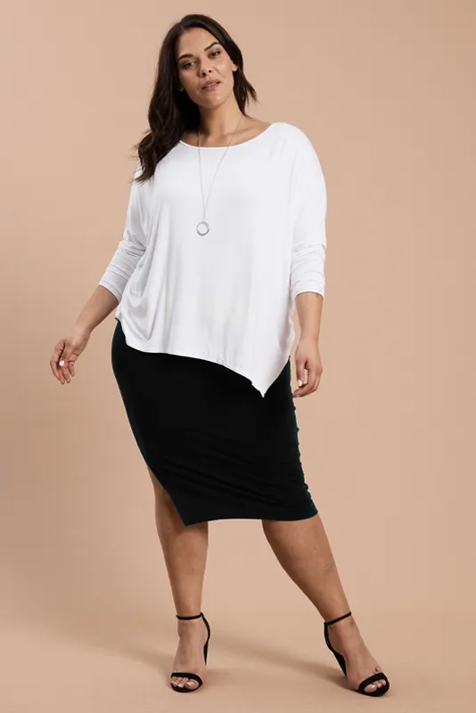 Nina Side Split Skirt - Black