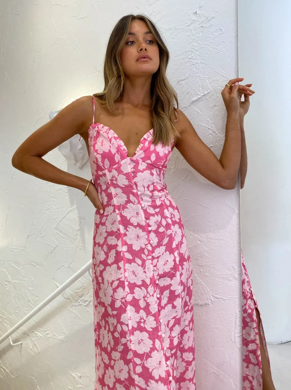 Ownley Jasmina Dress in Pink Bloom