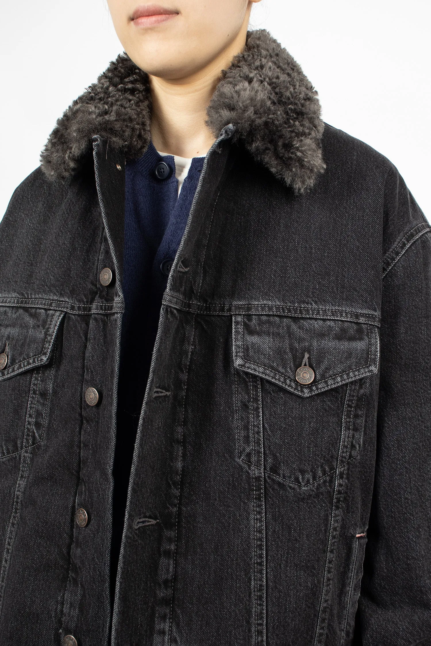 Padded Denim Jacket Black