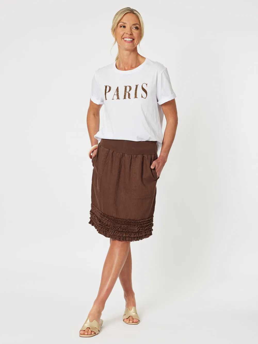 Paris Cotton Beaded T-shirt - Bronze