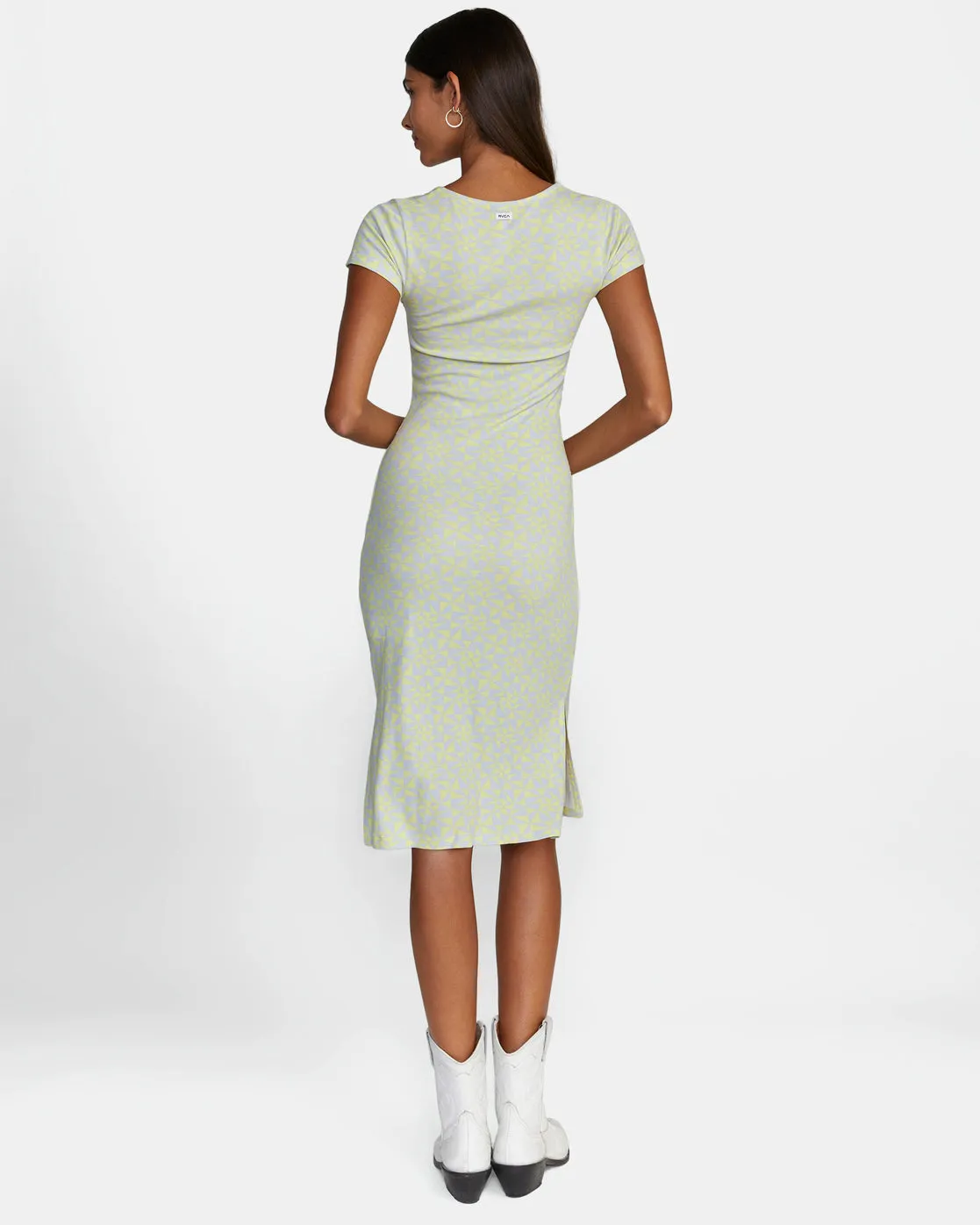 Partition Midi Dress - Lime Yellow