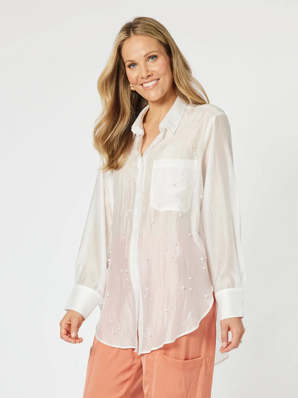 Pearl Voile Shirt - White