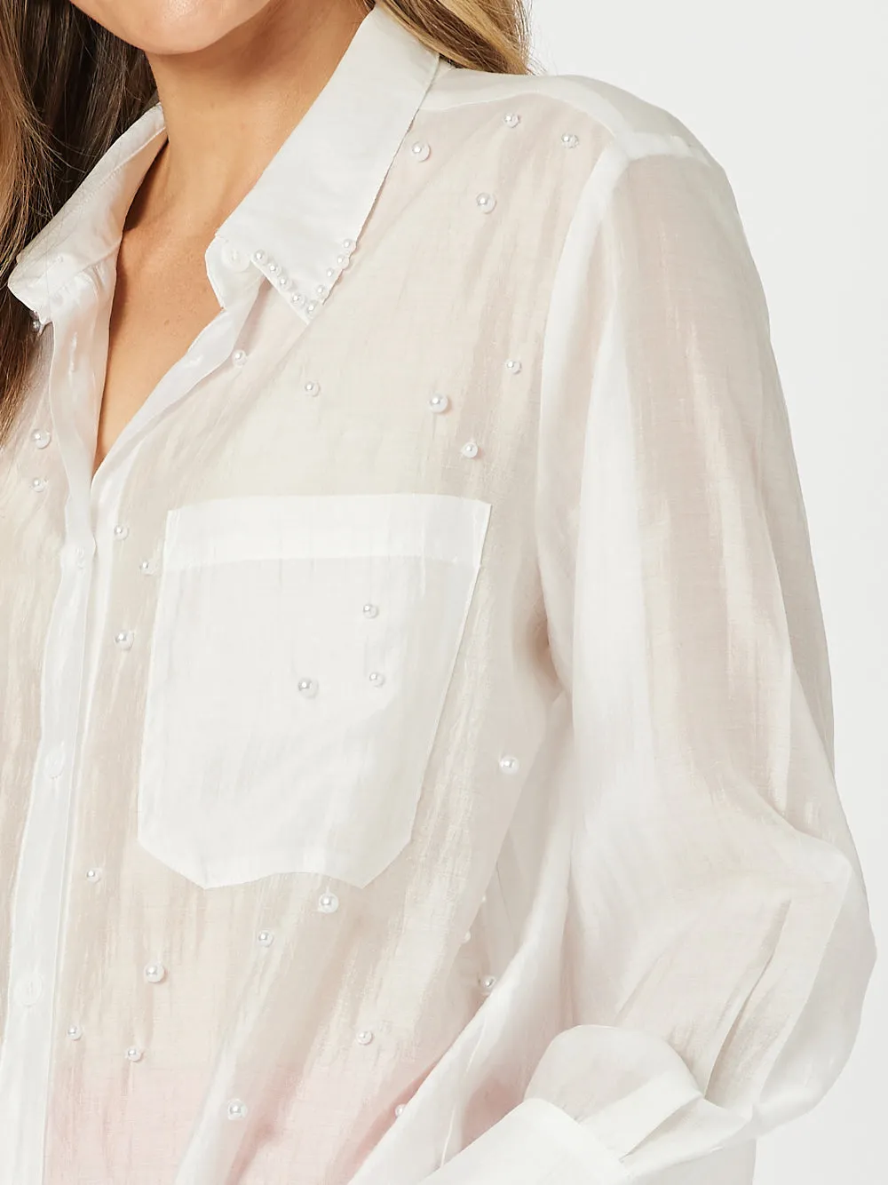 Pearl Voile Shirt - White