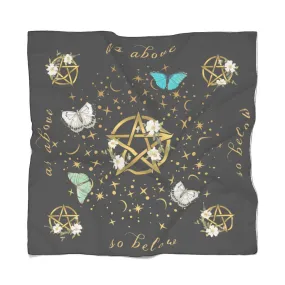 Pentagram Celestial Chiffon Scarf, Witchy Clothing, Witchy Scarf, Pentagram, Witch, Wicca, Occult