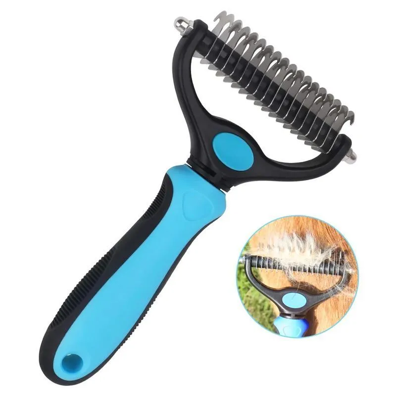 Pet grooming brush for dogs and cats