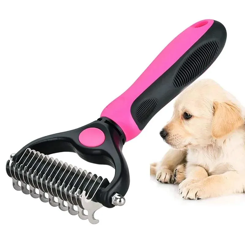 Pet grooming brush for dogs and cats