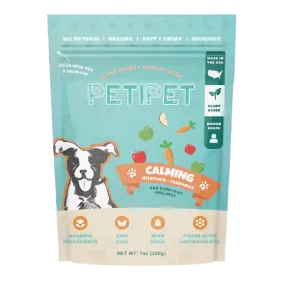 Petipet Calming Bites with Melatonin   Chamomile Apple & Carrot Flavored Soft Chew Calming Supplement for Dogs, 7-oz bag