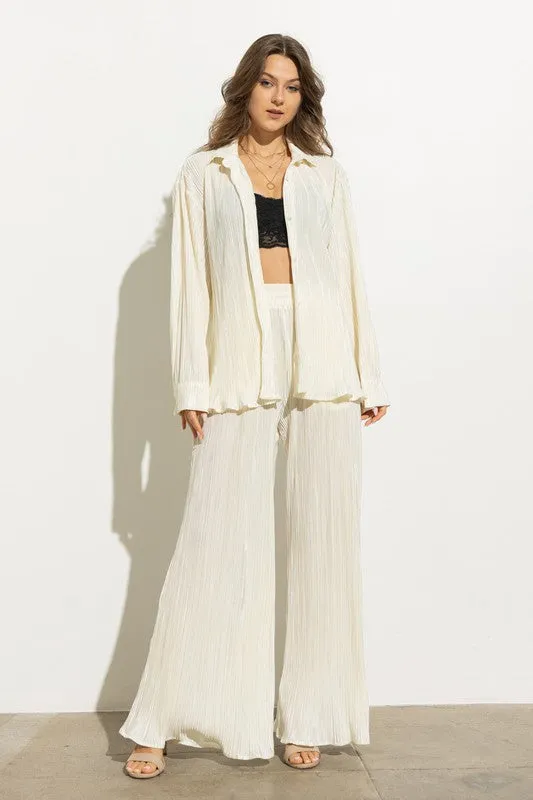 Pita Pleated Blouse Pants Set