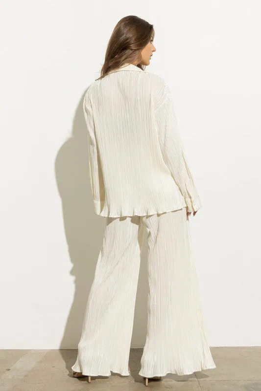 Pita Pleated Blouse Pants Set