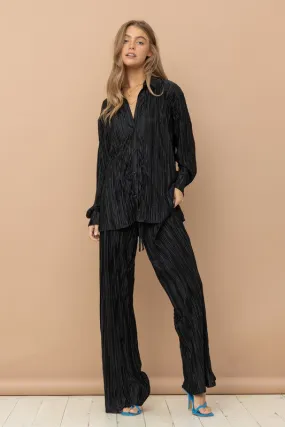 Pita Pleated Blouse Pants Set