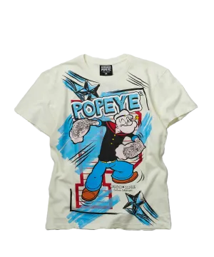 Popeye's Blue & White T Shirt