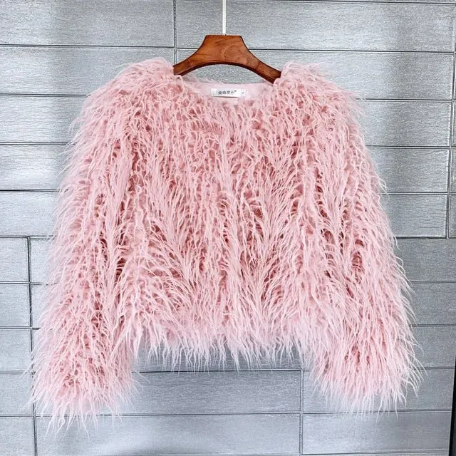 Pre Order:  Fuzzy Faux Fur Short Coat