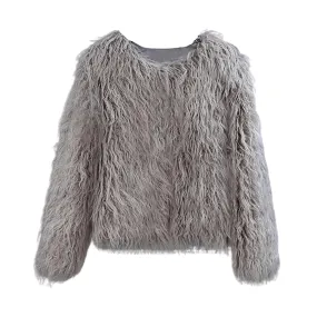 Pre Order:  Fuzzy Faux Fur Short Coat