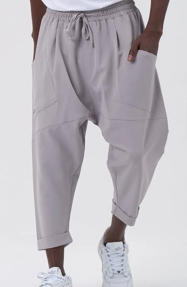 QL Design Lightweight Relaxed Fit Trousers in Light Grey