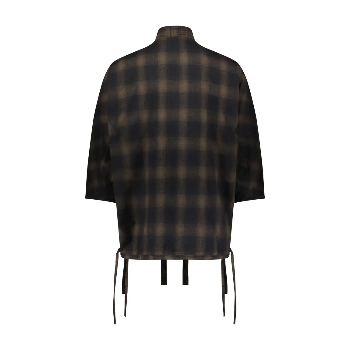 "MIXED PLAID KIMONO" SHACKET