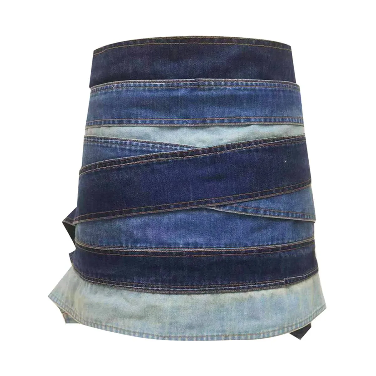 Rachaele Multi-belt Denim Skirt