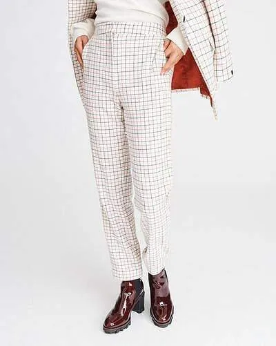 Rag & Bone Collection - Poppy High Waisted Pant in Ivory Check