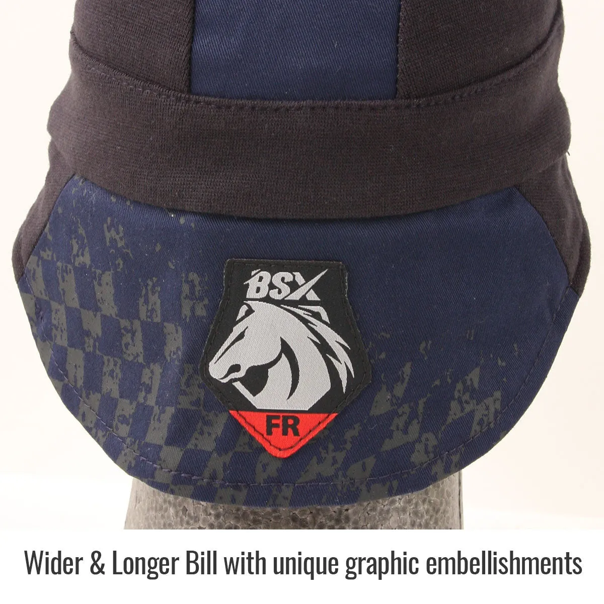 Revco Black Stallion BSX Navy/Black Silicone Grip FR Cotton Welding Cap (AH1631-NB)