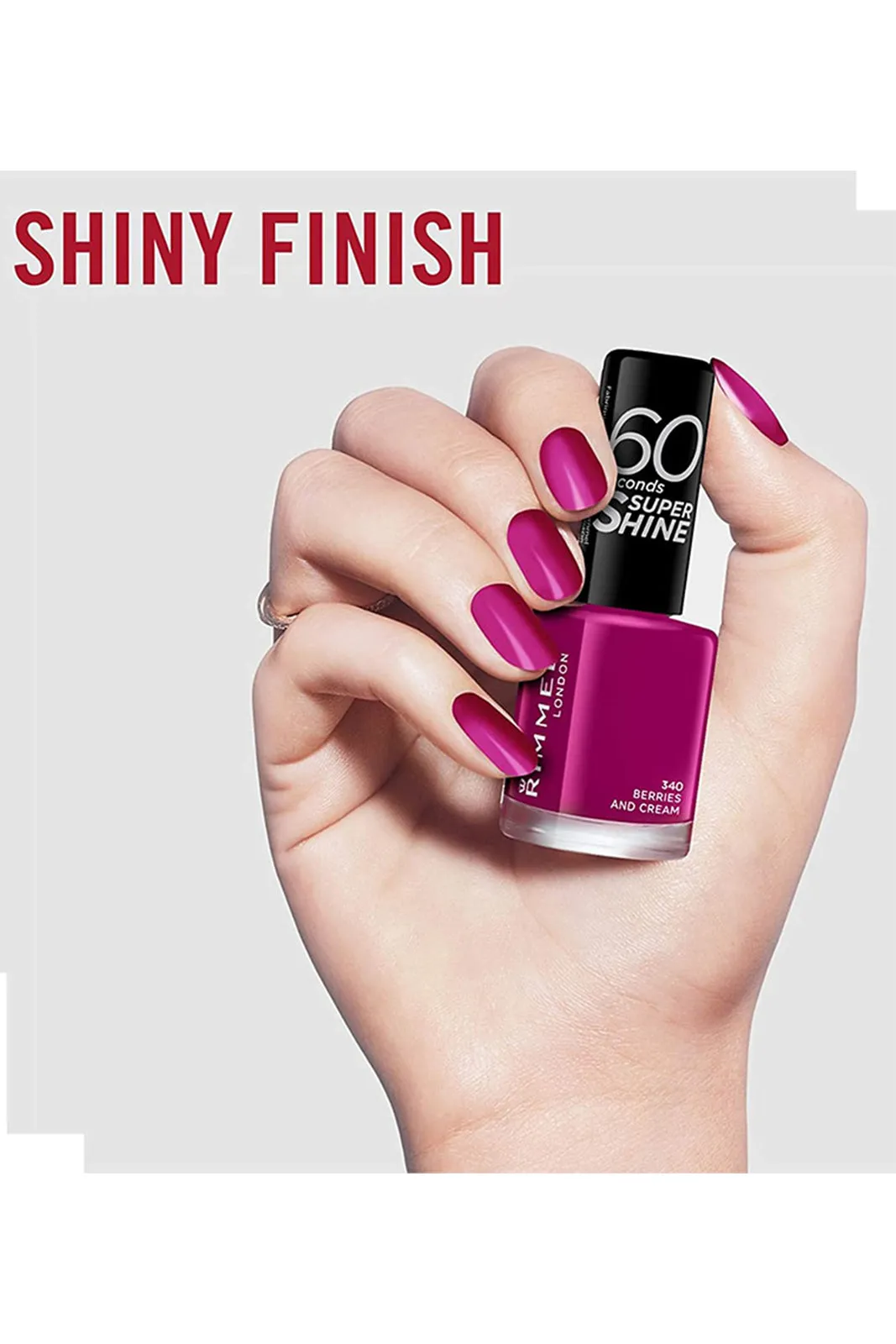 Rimmel London 60 Seconds Super Shine Nail Polish Colour 340 Berries And Cream