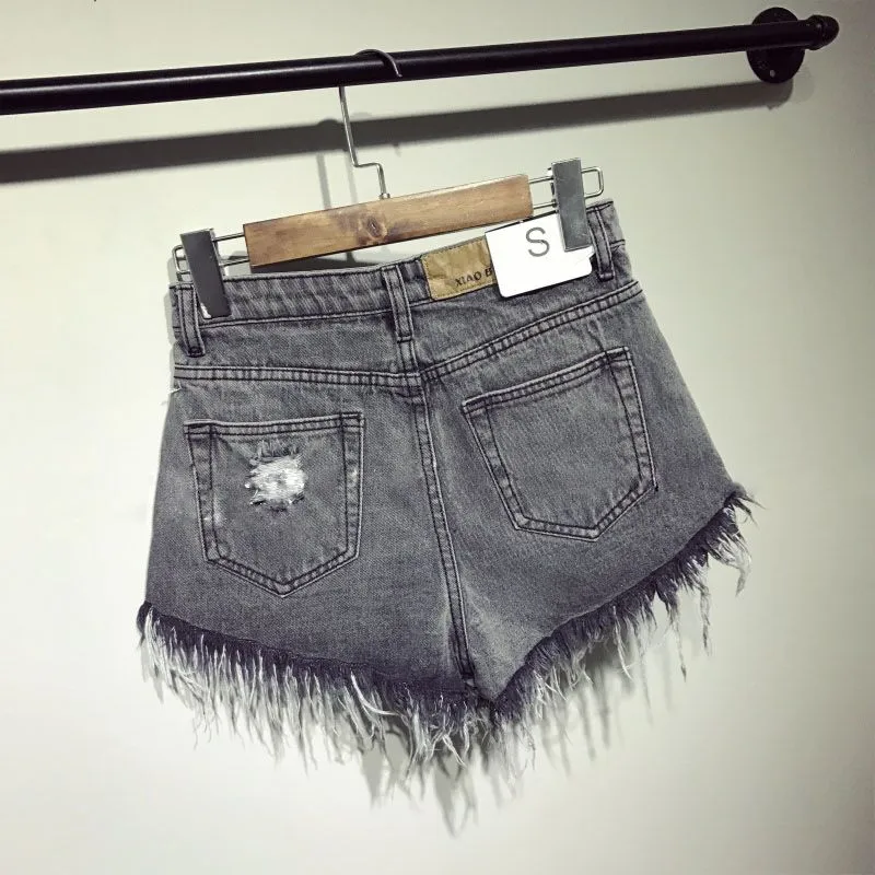 Ripped Raw Distressed Denim Shorts