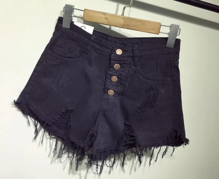 Ripped Raw Distressed Denim Shorts