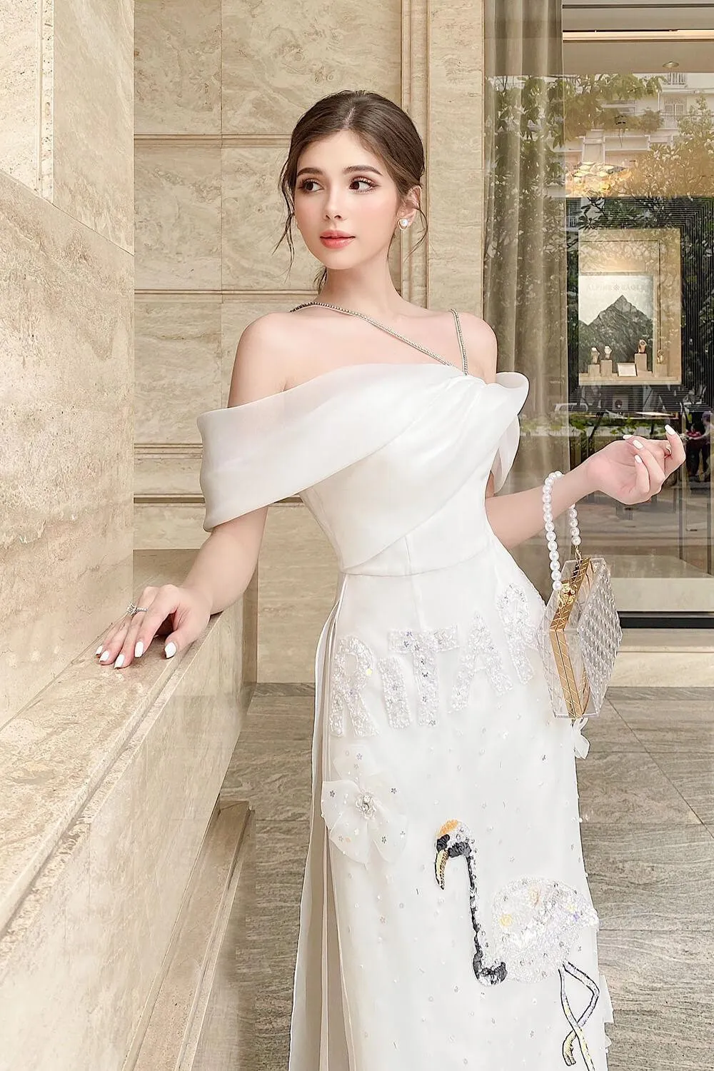 Rita Off-Shoulder Ao Dai