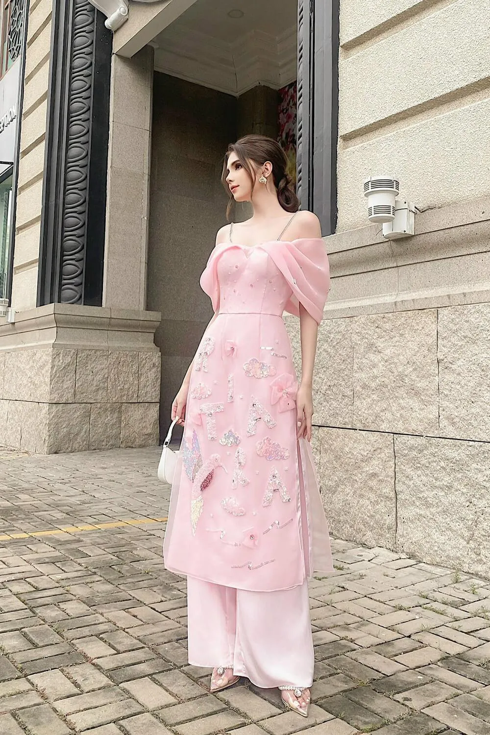 Rita Off-Shoulder Ao Dai