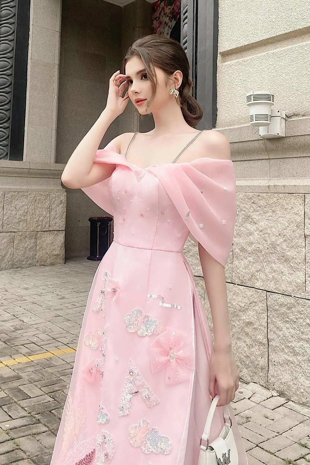 Rita Off-Shoulder Ao Dai