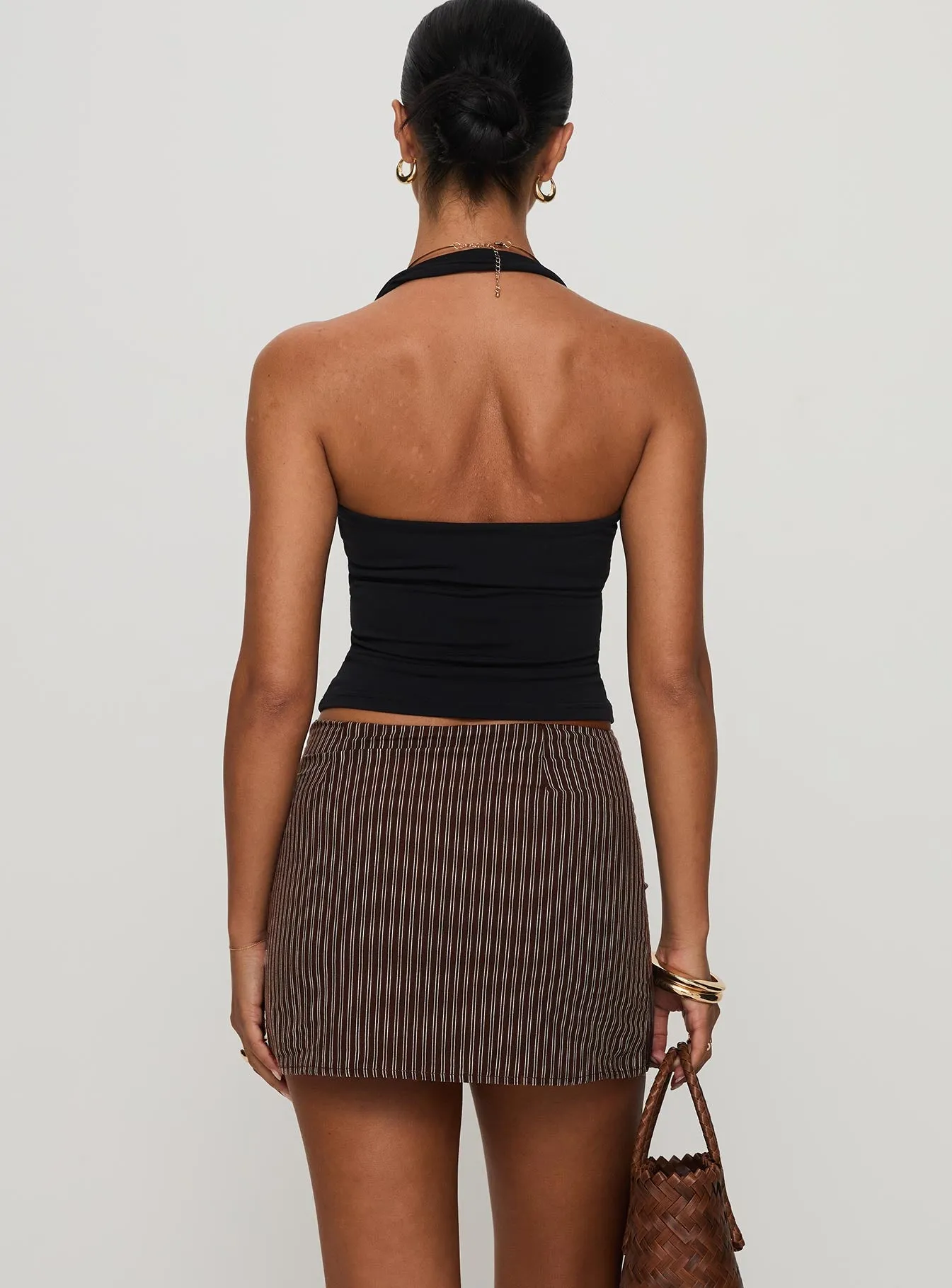 Rozetti Mini Skirt Brown Stripe