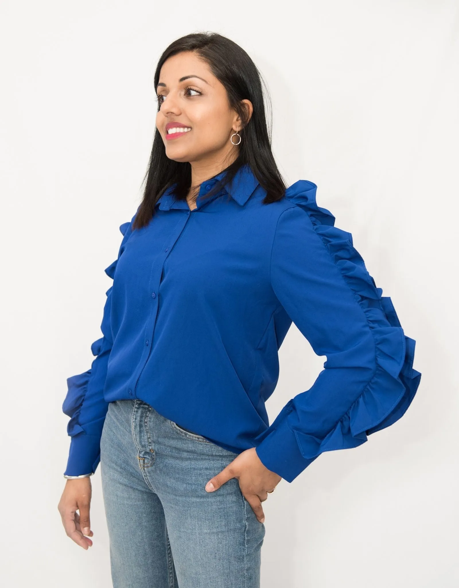 Ruffle Sleeve Detail Shirt