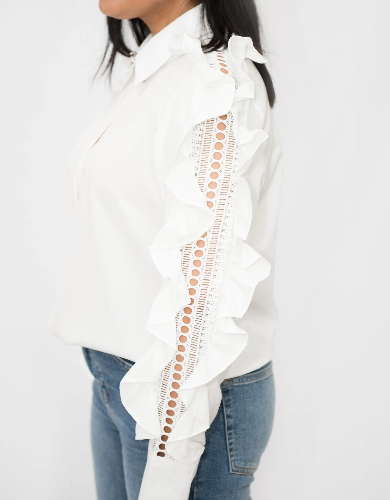 Ruffle Sleeve Detail Shirt