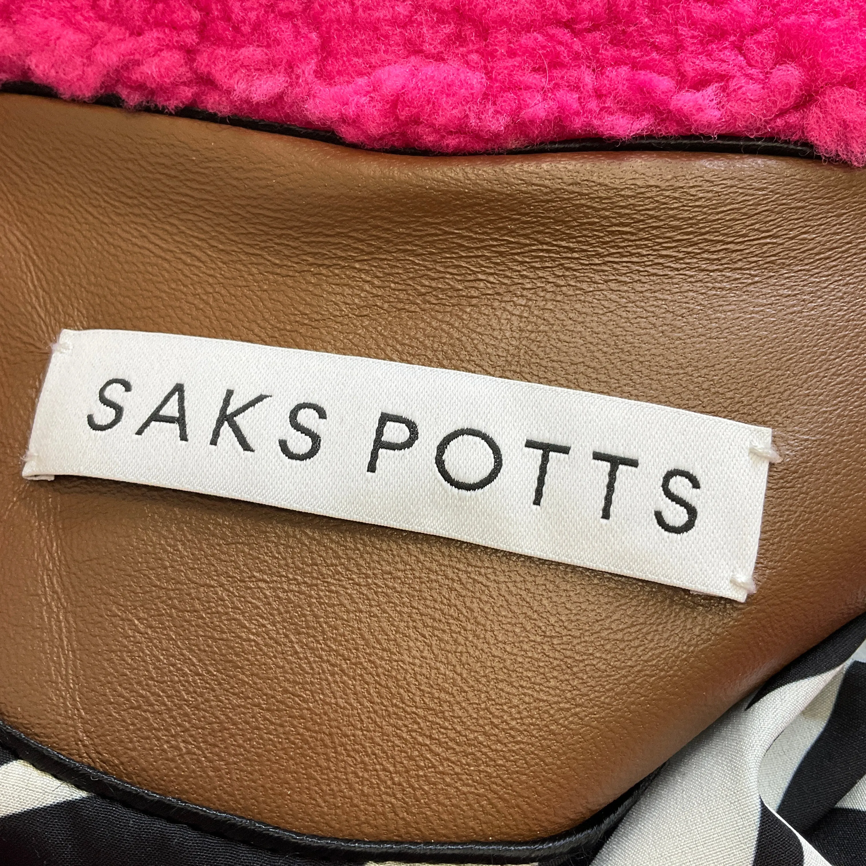 Saks Potts Beige / Pink / Strong Blue / Orange Febbe Bold Shearling Coat