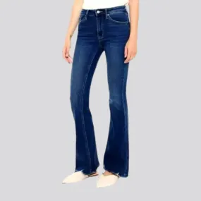 Sanded high-waist jeans
 for women