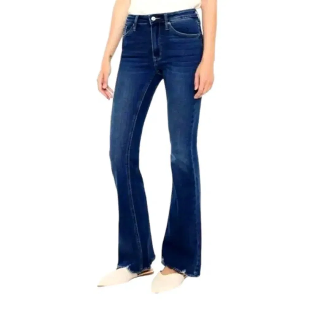 Sanded high-waist jeans
 for women